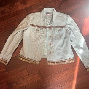 Nancy Bolen City Girl Denim Jacket Size 10 And Matching Top Size M